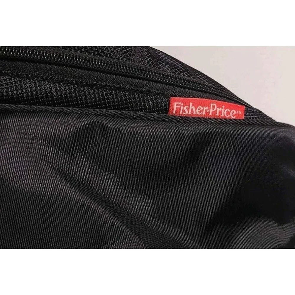 Fisher-Price Kaden Backpack Diaper Bag Black/Red Multiple Pockets Fastfi…